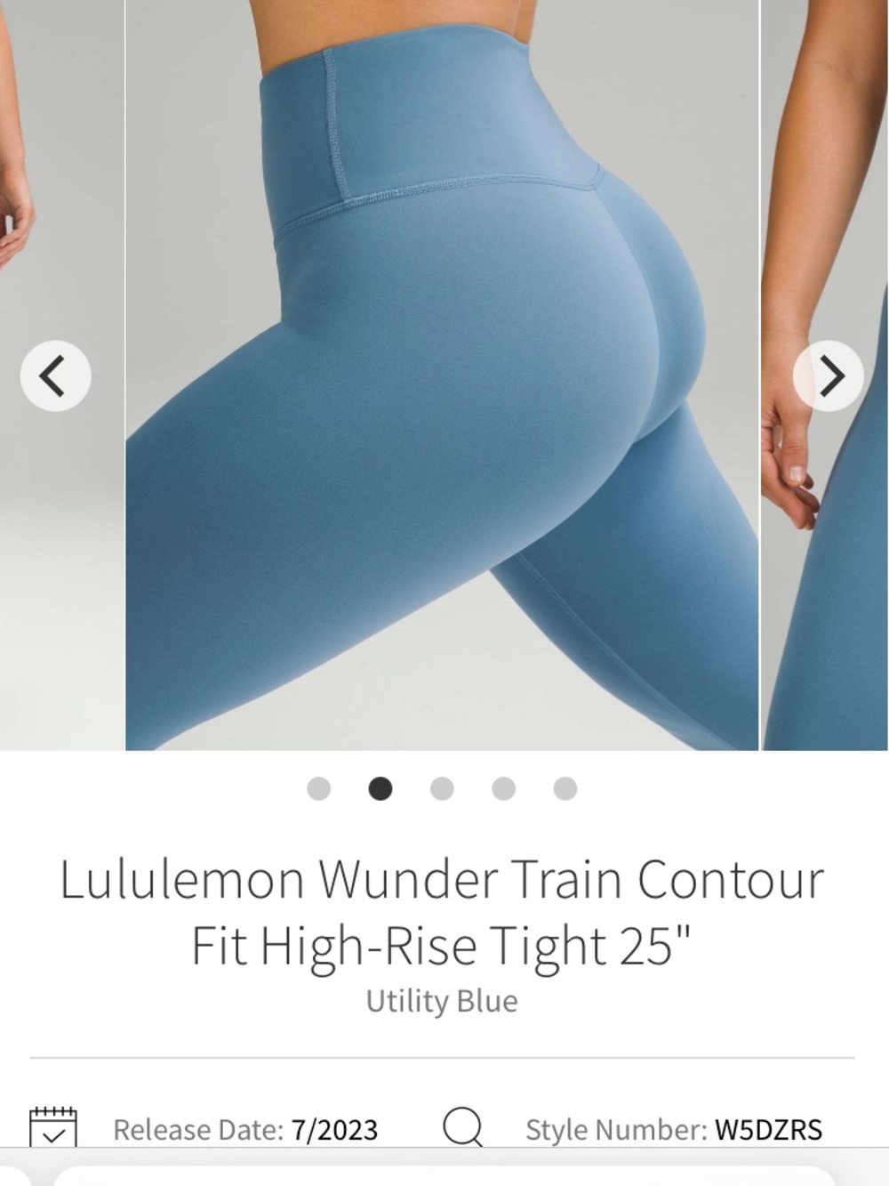 Lululemon Contour 4 25” Wunder train  High-Waist Leggings utility Blue 2023